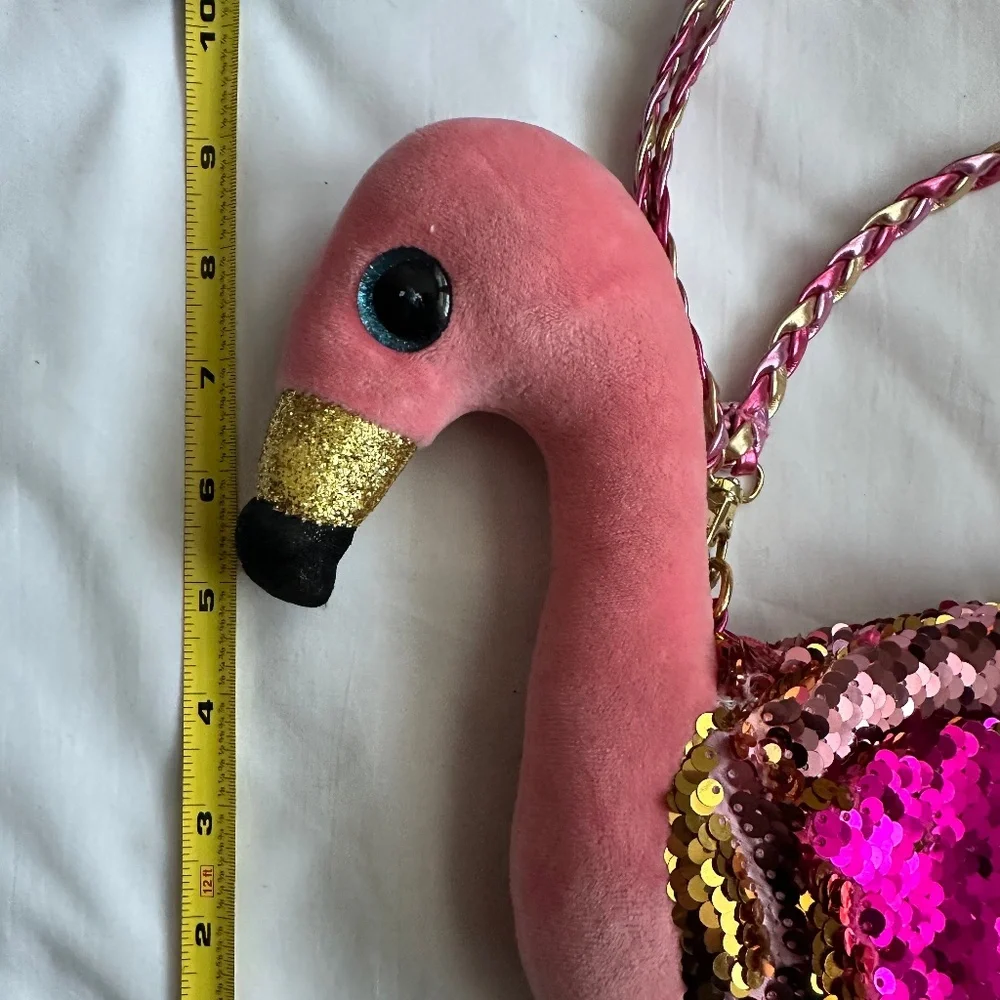 TY Flamingo Gilda Pink Sequined Purse
